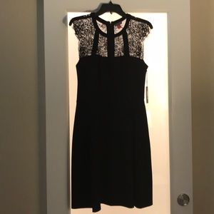 Vince Camuto black lace top cocktail dress